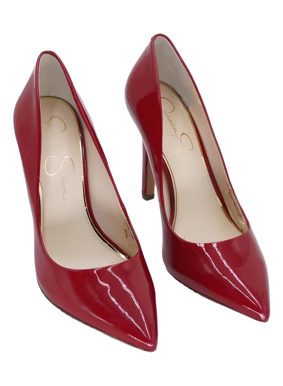 Jessica Simpson Cassani Red Muse Patent Pointed Toe Stiletto Pumps Size 8.5M
